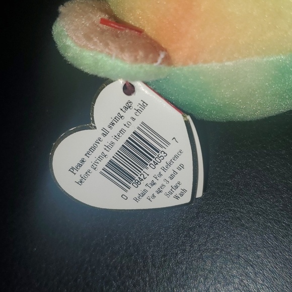 Ty PEACE Teddy Bear Rainbow Colored Red Orange Green Yellow Stuffed Animal Bear - Picture 3 of 8